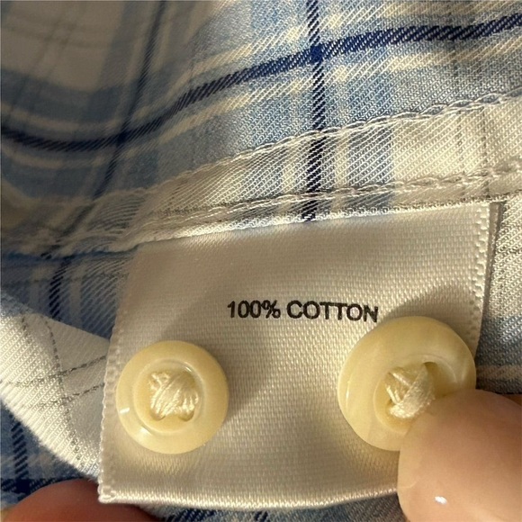 Peter Millar Men's Plaid Long Sleeve Button-Up Shirt Blue Size L - Picture 15 of 16